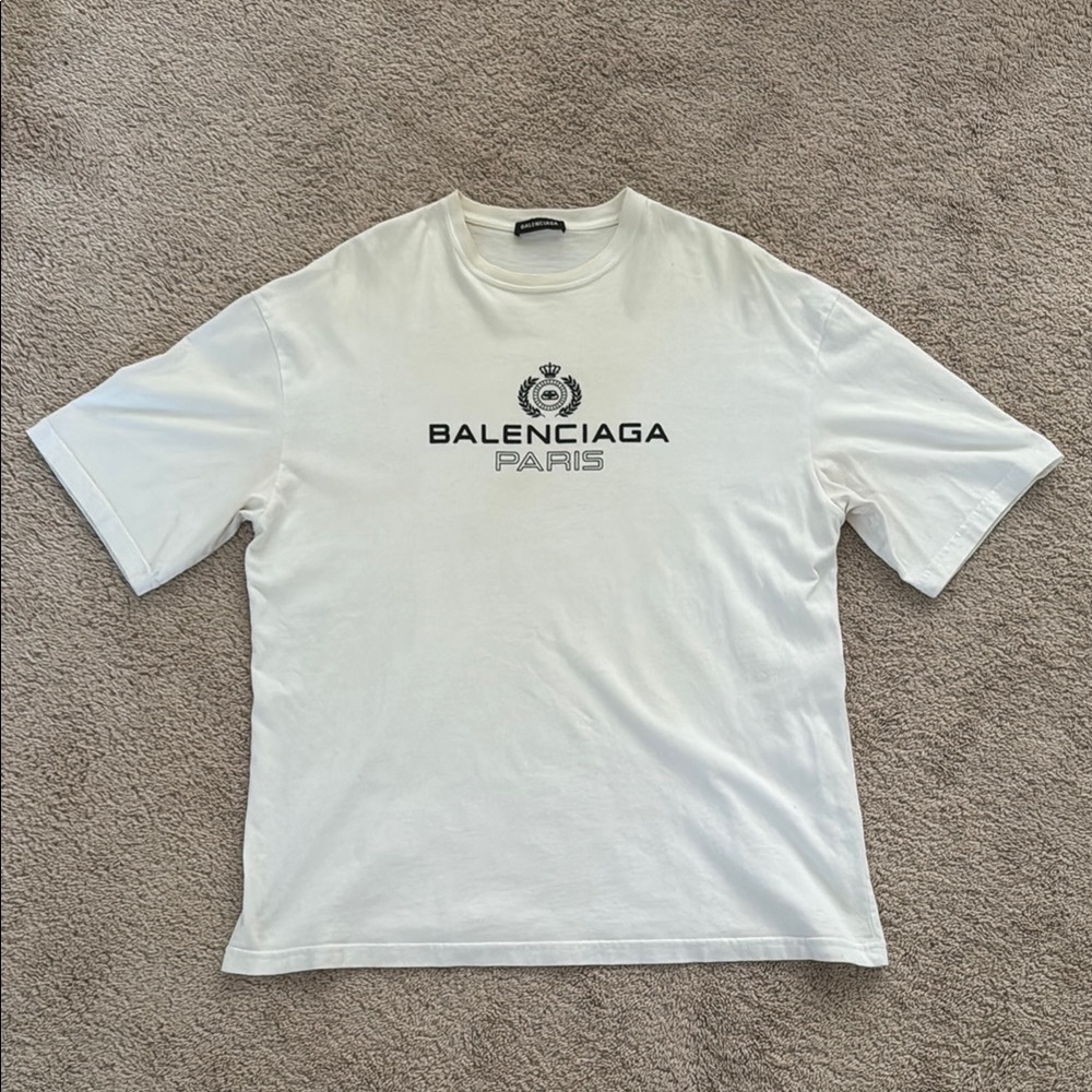 Balenciaga Black and White Short Sleeve Tee